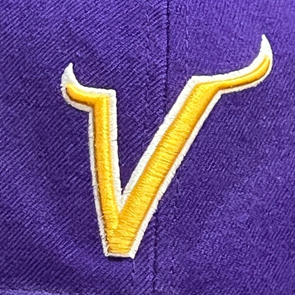 Vintage 90s Nike Team Minnesota Vikings Wool Fitted Hat Purple NFL Football 7 - Picture 2 of 10